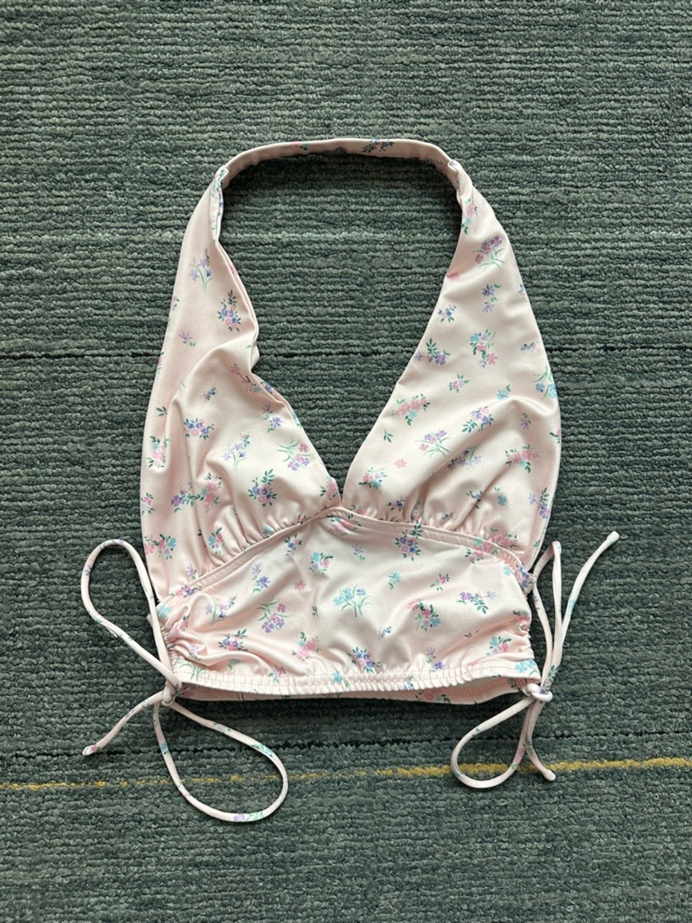 Princess Polly Pink Floral Halter Crop Top